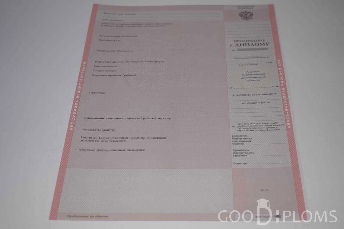 Приложение к Диплому Техникума период c 2003 по 2007 год - Смоленск